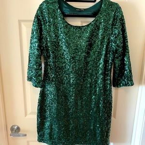 Green Sequin Express Dress